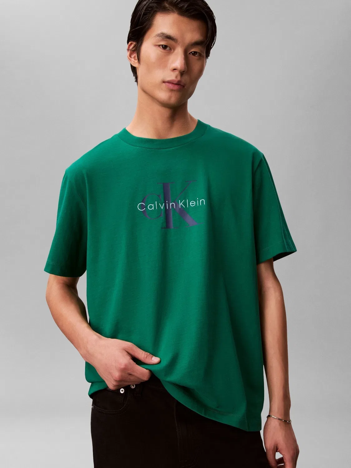 Футболка с монограммой Calvin Klein, зеленый — фото 4