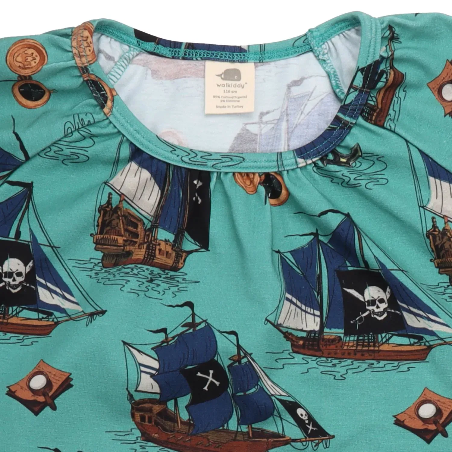 Платье-туника с принтом Pirate Ships Walkiddy, синий — фото 3