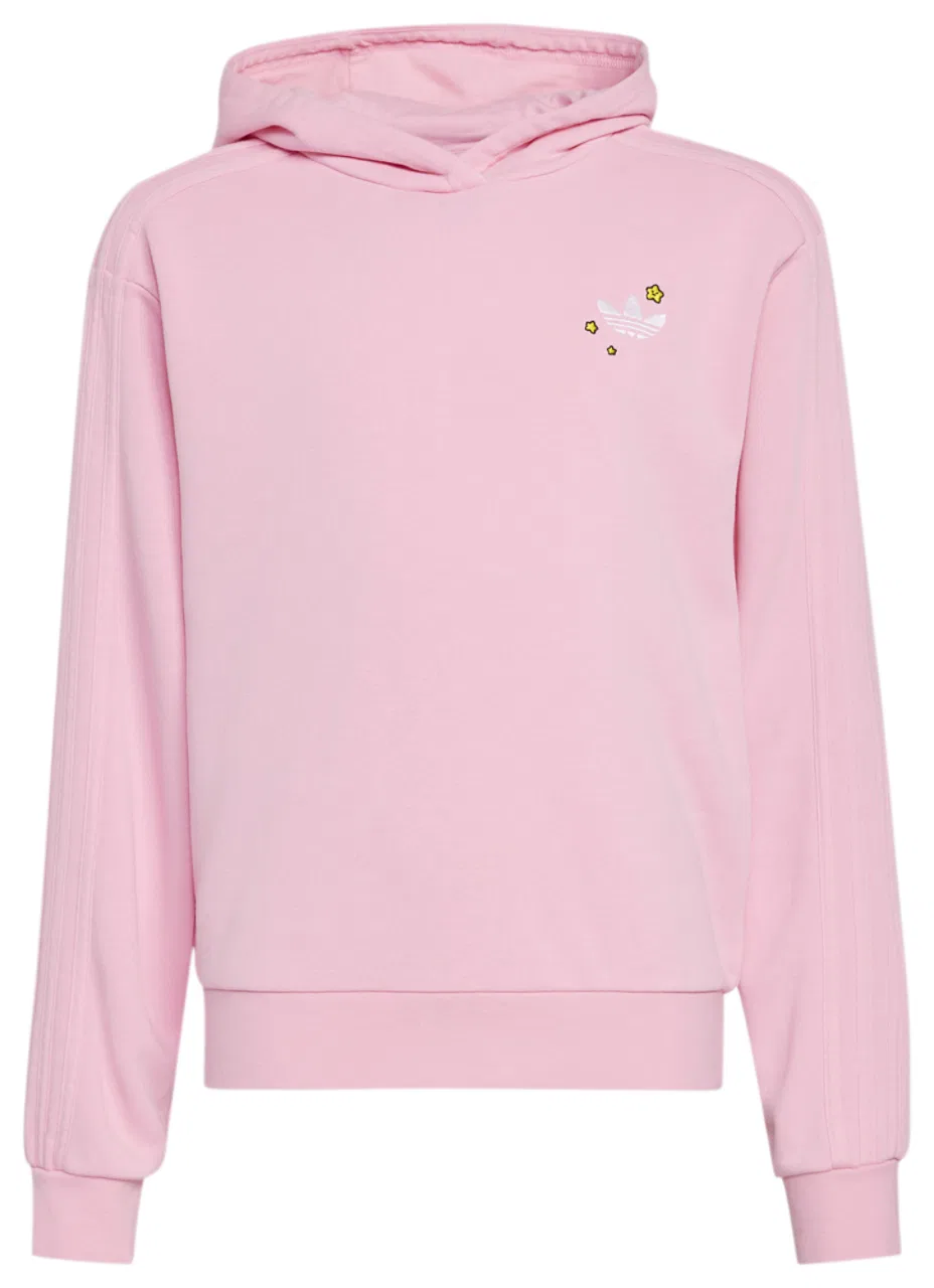 Детское худи для девочек с капюшоном из футера Care Bears Boxy Cropped adidas, Light Pink