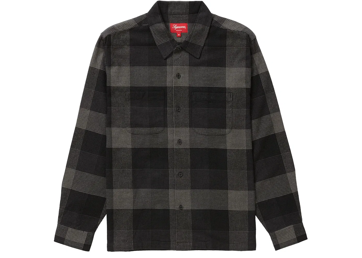Мужская фланелевая рубашка с принтом Supreme Shirt (FW21), Black