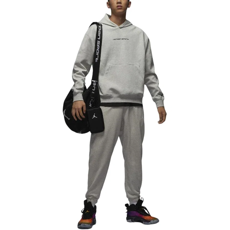 Мужское худи Air Jordan Hoop Fleece Dri-Fit Pullover Hoodie 'Grey Heather' Jordan, Grey Heather — фото 3