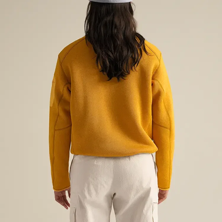 Женская флисовая толстовка с воротником-стойкой Revitalized Wild Yellow Gray/Larch Heather Arcteryx, Yellow Gray — фото 4