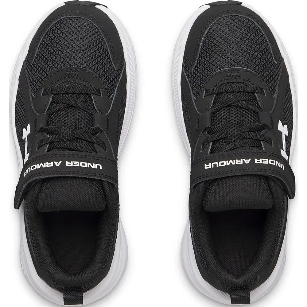 Детские кроссовки Charged+ Asserve 11 AC Wide для бега Under Armour, Black/Black/White — фото 3