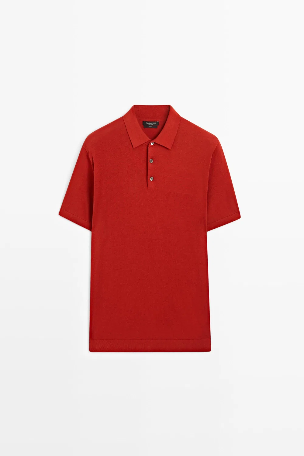 Поло Massimo Dutti 100% Cotton Knit, красный — фото 2