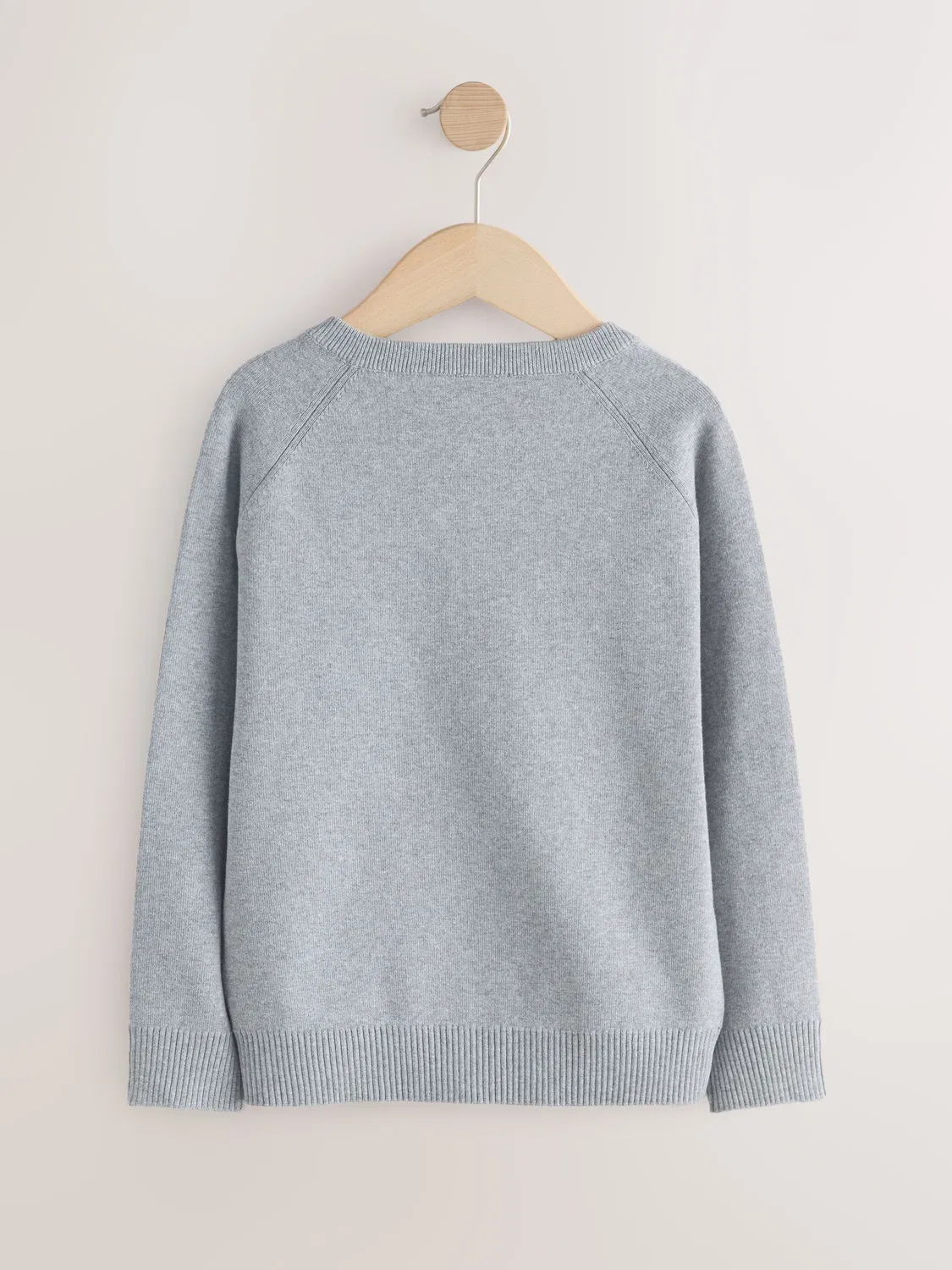 Джемпер школьный с V-образным вырезом Knitted V-Neck School Jumper Next, Light Grey — фото 2