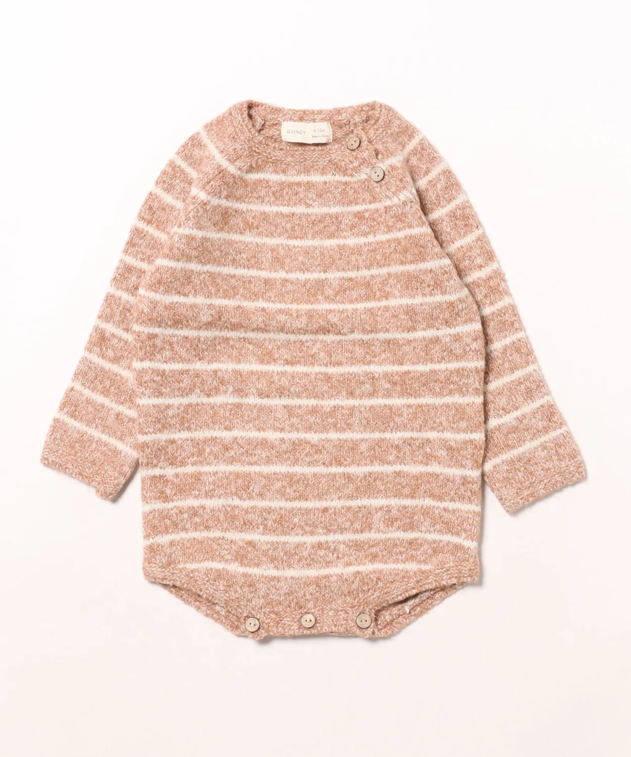Детский боди-комбинезон с длинным рукавомRiggens Romper Quincy Mae, Cinnamon Stripe