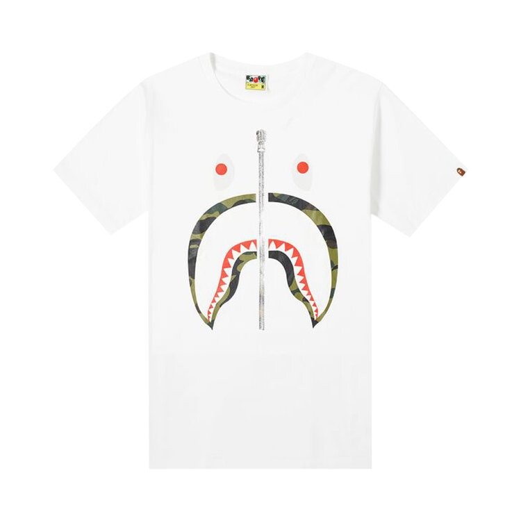 

Футболка BAPE ABC Camo Shark Tee 'White/Green', белый