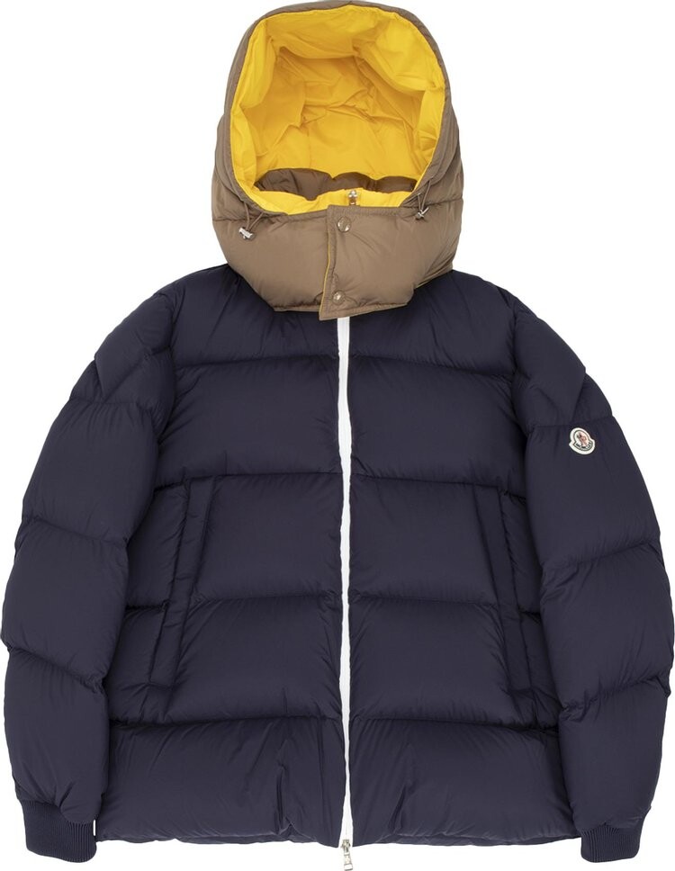 

Пуховик Moncler Loeb Puffer Full Zip Jacket 'Navy Blue/Yellow', синий