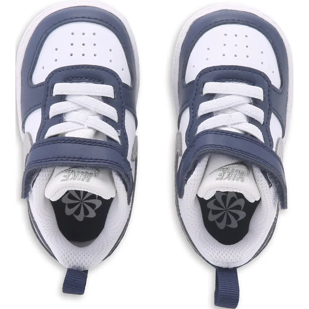 Детские кроссовки Kids' court borough low recraft для малышей Nike, White/Navy/Silver — фото 4