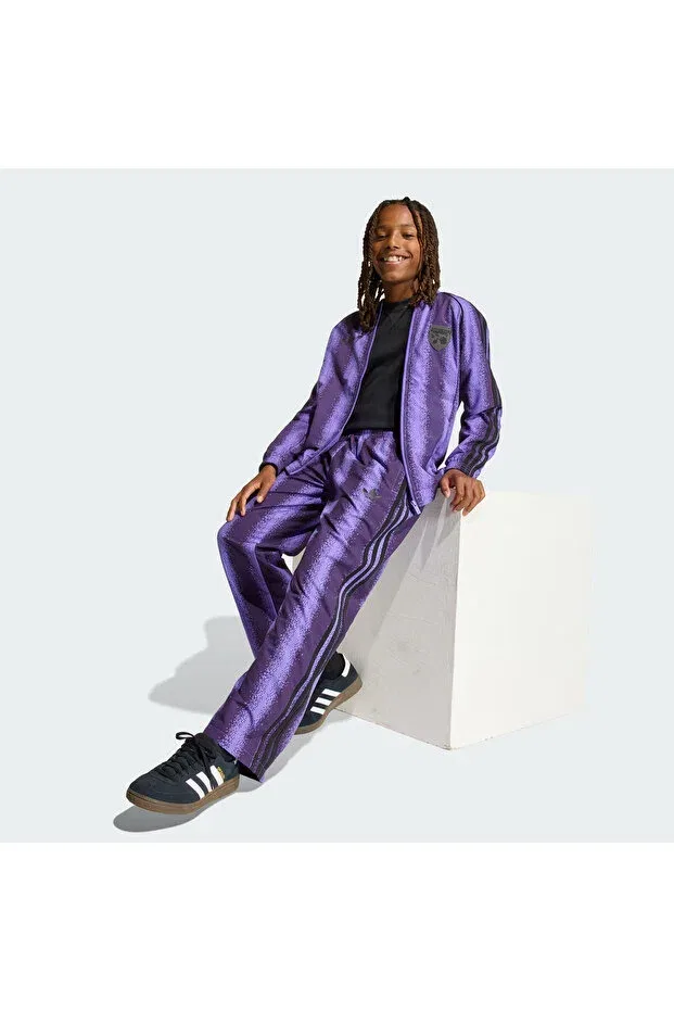 Детские спортивные штаны для девочек с принтом Minecraft sst kids' sweatpants Adidas, Purple — фото 3