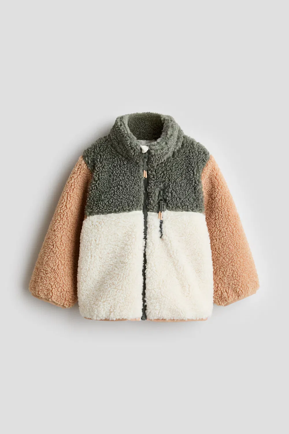 Куртка из плюшевого флиса H&M, Cremefarben/Colourblocking