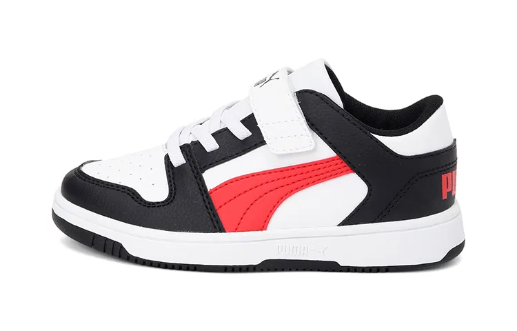 Детские кроссовки для скейтбординга с принтом Rebound Layup Lo SL Low Top PUMA, Black/White/Red
