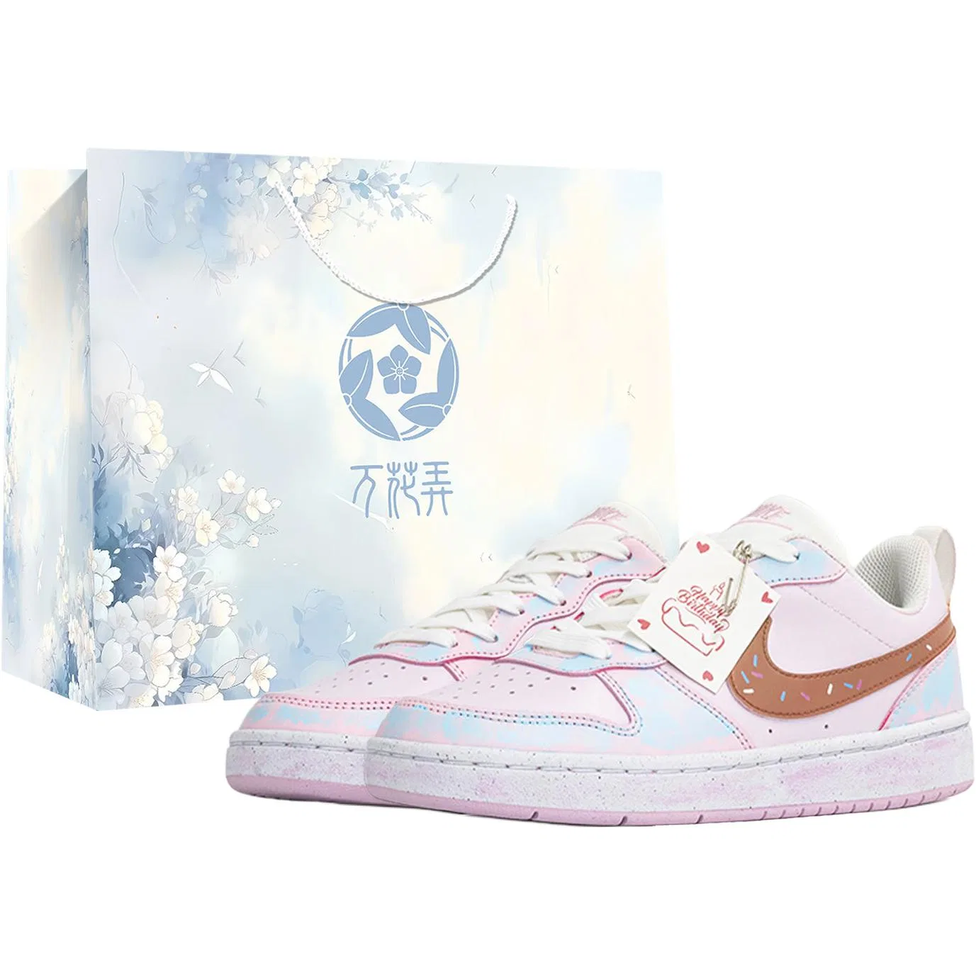 Детские кроссовки для скейтбординга с принтом Nike Court Borough Low, White Pink