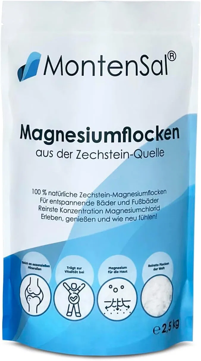 Соли для ванн Magnesiumflocken, MontenSal, 2.5 кг