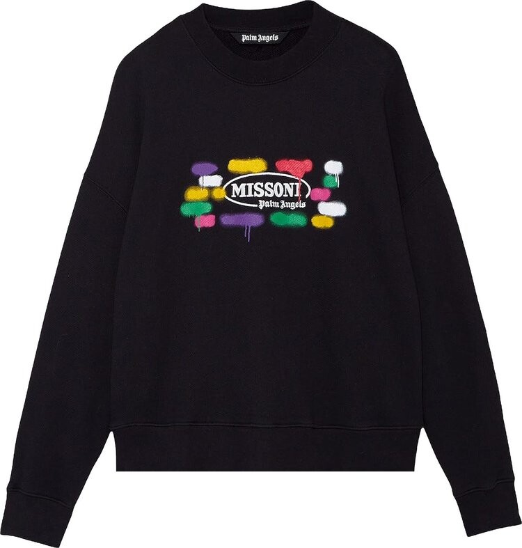 

Толстовка Palm Angels x Missoni Sport Crew 'Black/White', черный