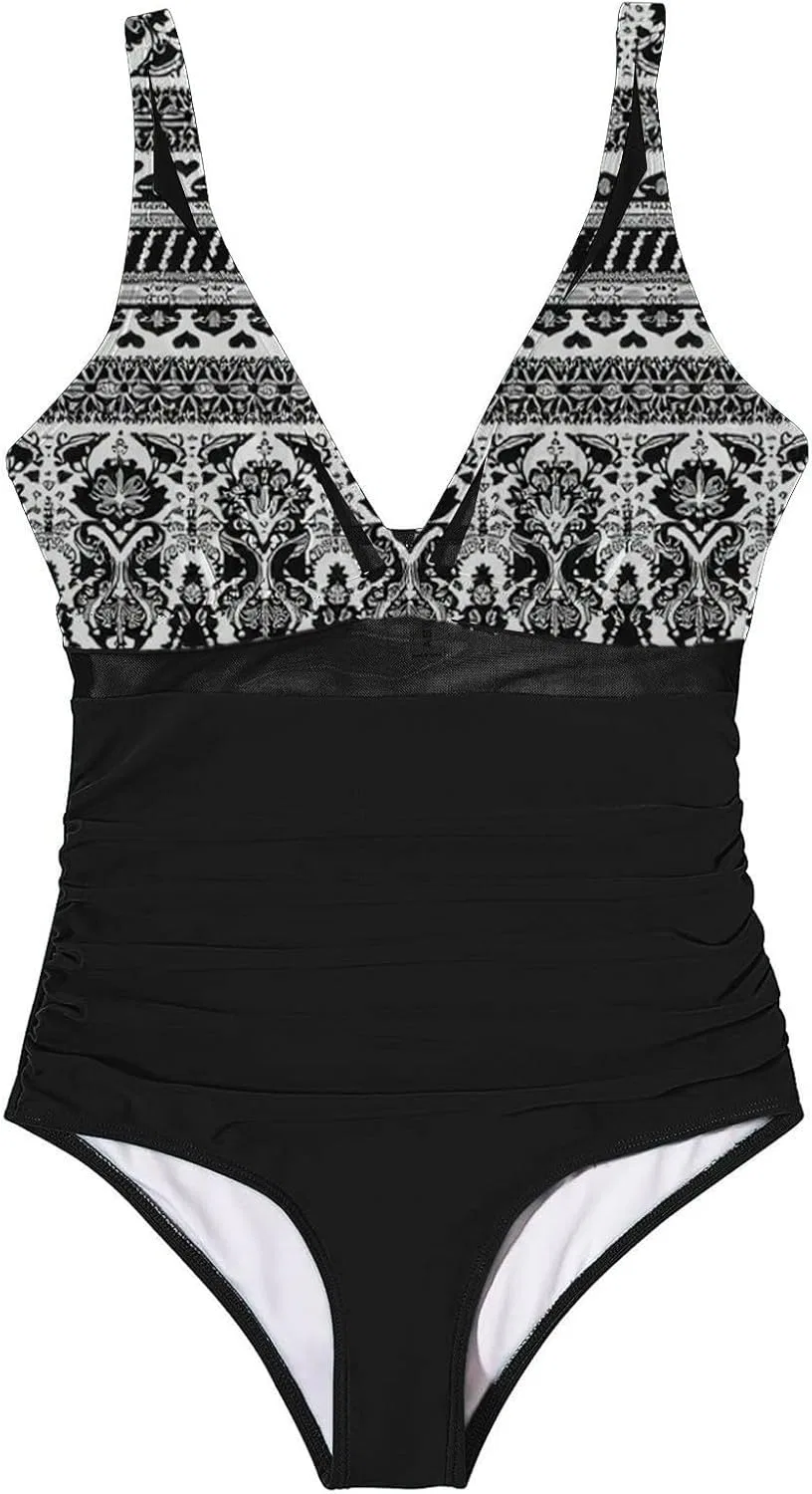 Женский слитный купальник с эффектом push-up и утяжкой живота, Summer 01-multicolor — фото 4