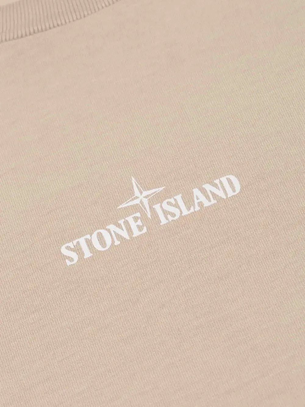 Футболка с логотипом Stone Island Junior, бежевый — фото 2