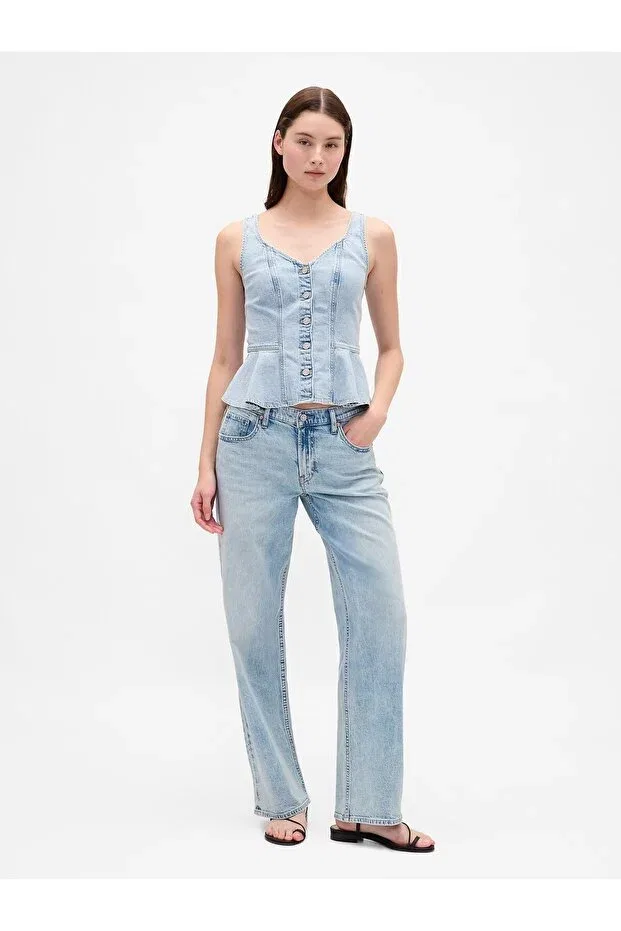 Женские джинсы с принтом 90s jean pants Gap, Light Blue000