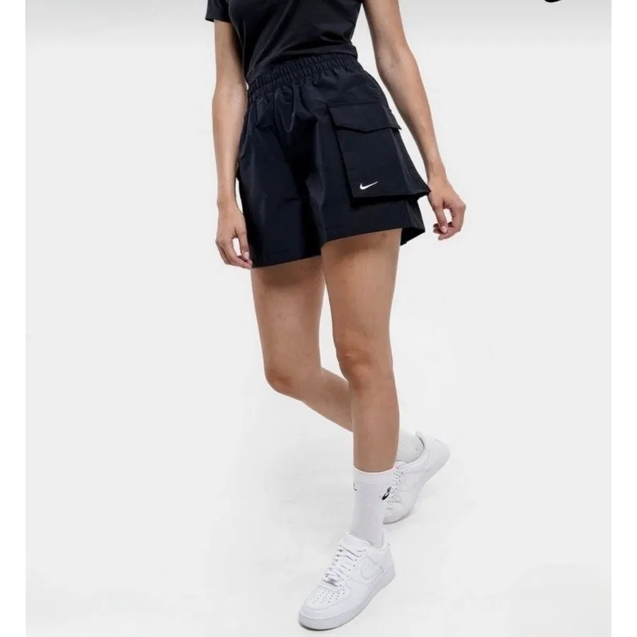 Шорты спортивные с высокой посадкой Sportswear Essential Woven Nike, Черный — фото 2