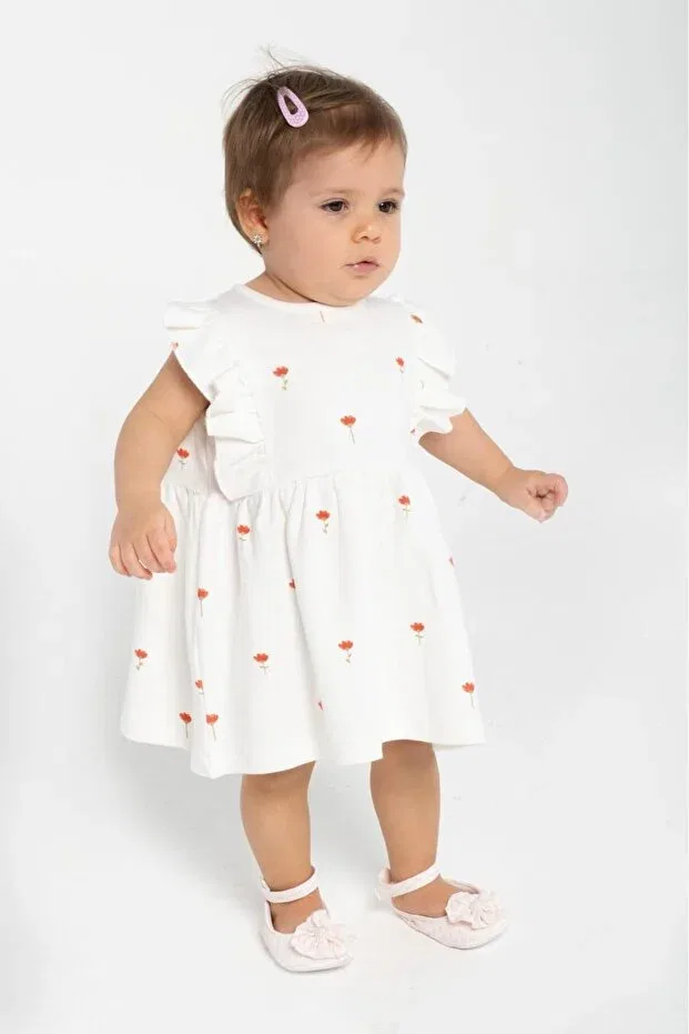 Детское платье для девочек с принтом Tulip Dress Baby Fou, White — фото 4