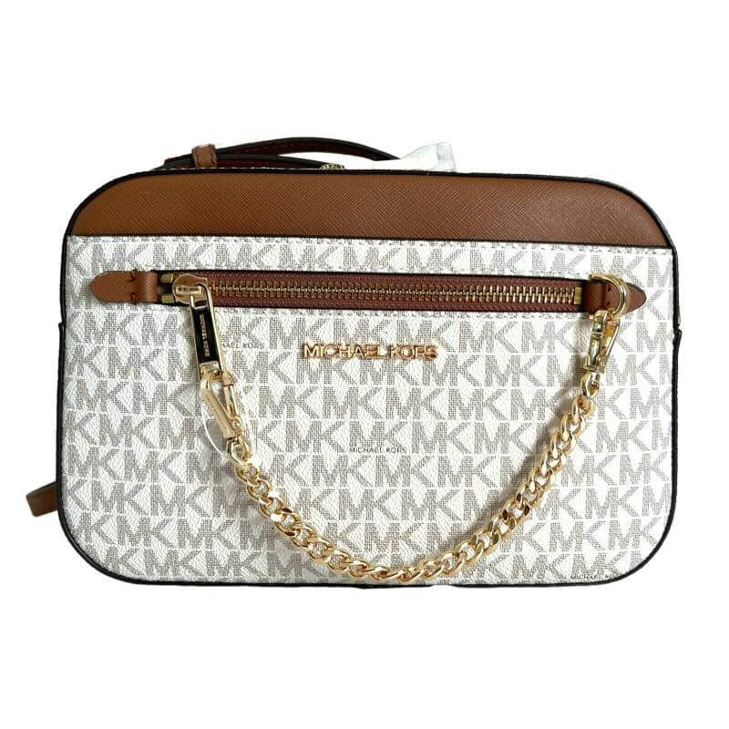 

Сумка Michael Kors Jet Set East West Chain, коричнево-белый, Коричневый;серый, Сумка Michael Kors Jet Set East West Chain, коричнево-белый