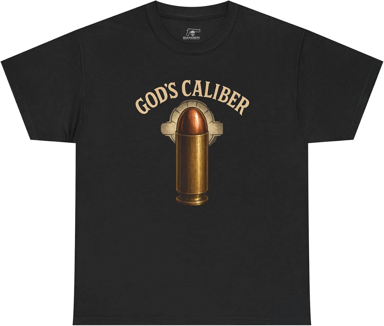 Мужская футболка с принтом God's Caliber, чёрный