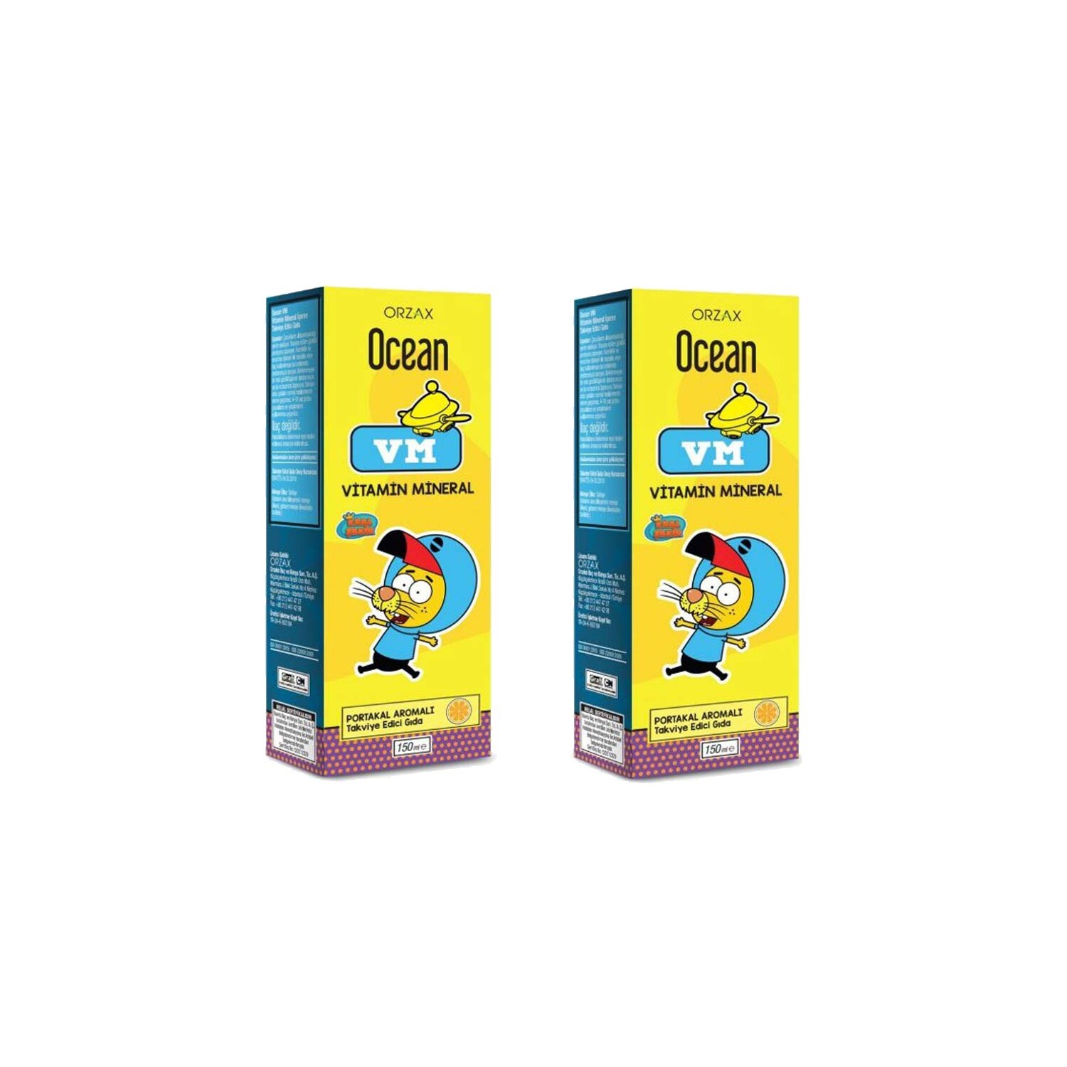 

Витаминно-минеральный сироп Ocean Vm со вкусом апельсина, 2 упаковки по 150 мл