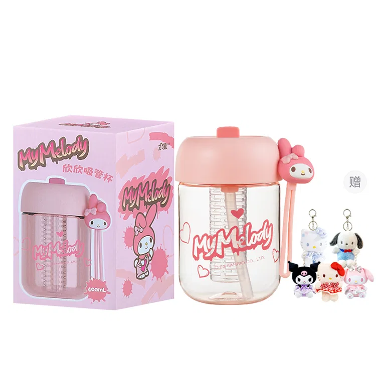 Детская кружка с крышкой 400 мл My Melody Water Cup+Random Charm 1 Pc, Sanrio, Multicolor