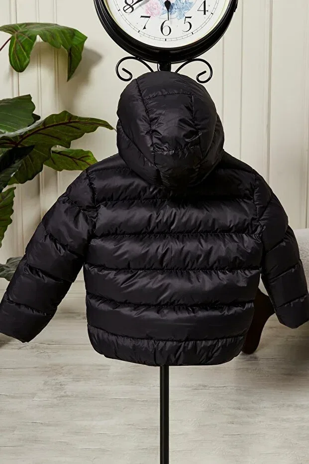 Детское пальто для мальчиков с капюшоном Benitto Kids, Black — фото 4