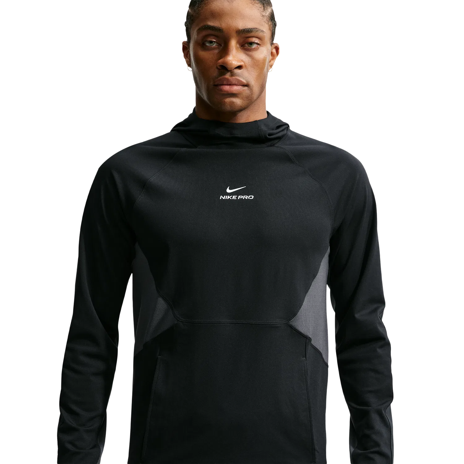 Мужская спортивная куртка с технологией Dri-FIT Nike Pro Midlayer, черный/белый — фото 4