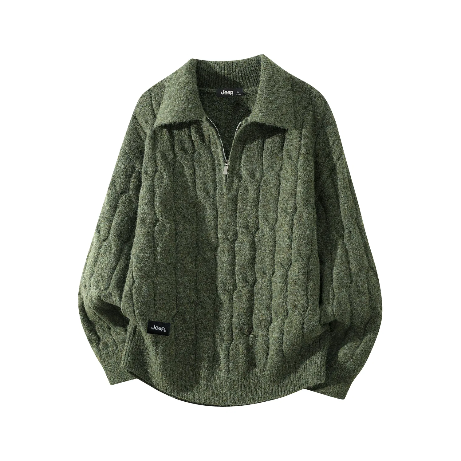 Детский свитер с лацканами Jeep, Grass Green