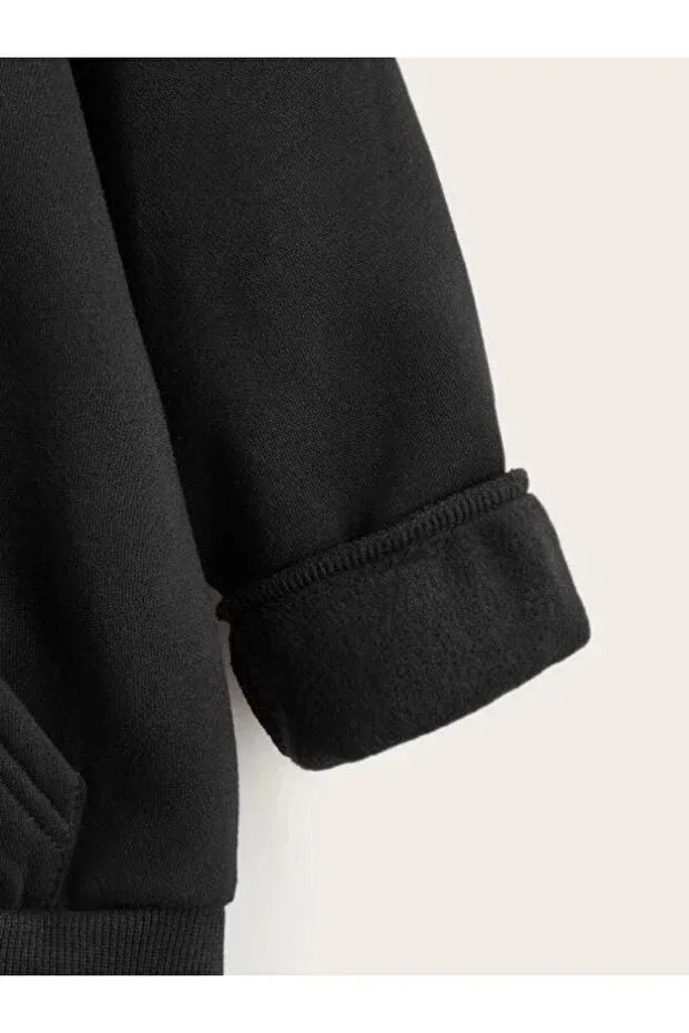 Детское худи для девочек с принтом Blessed Black Generic Brands, Black — фото 3