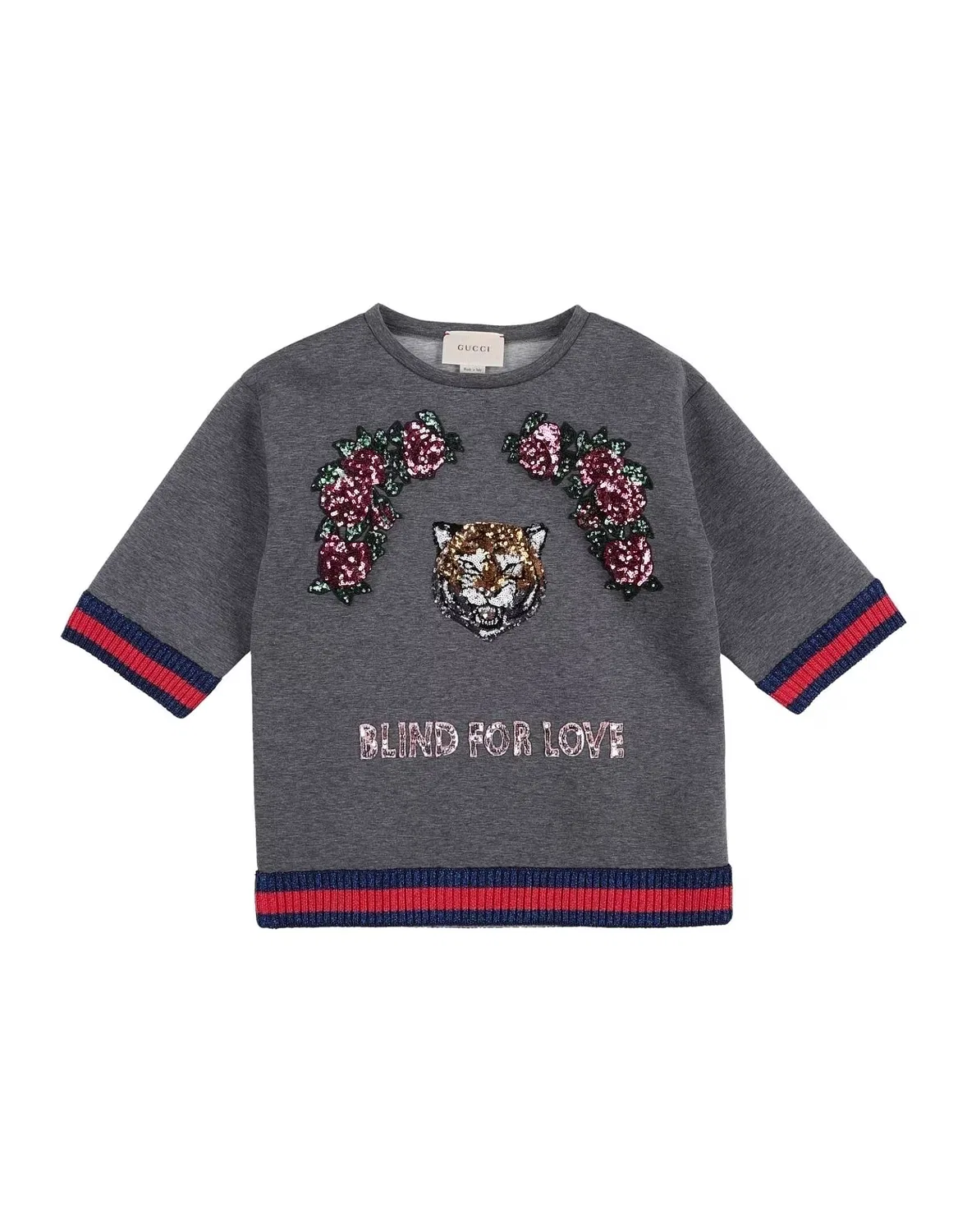 Детская кофта с пайетками для девочек Gucci, серый