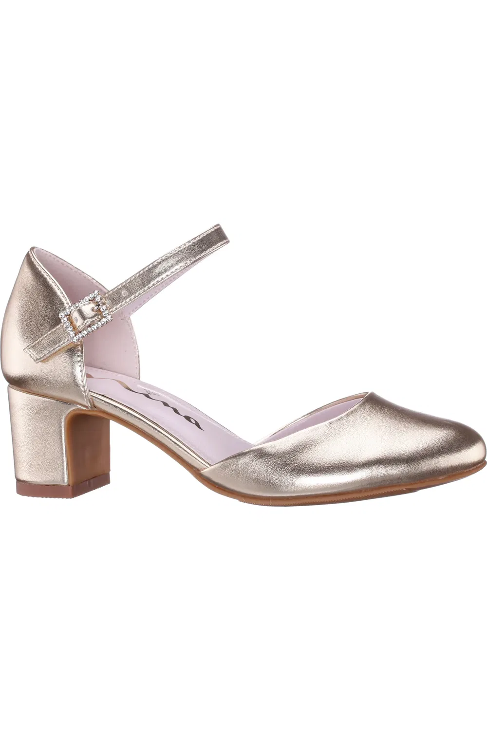 Туфли детские блестящие Macey Pump Nina, Gold Metallic