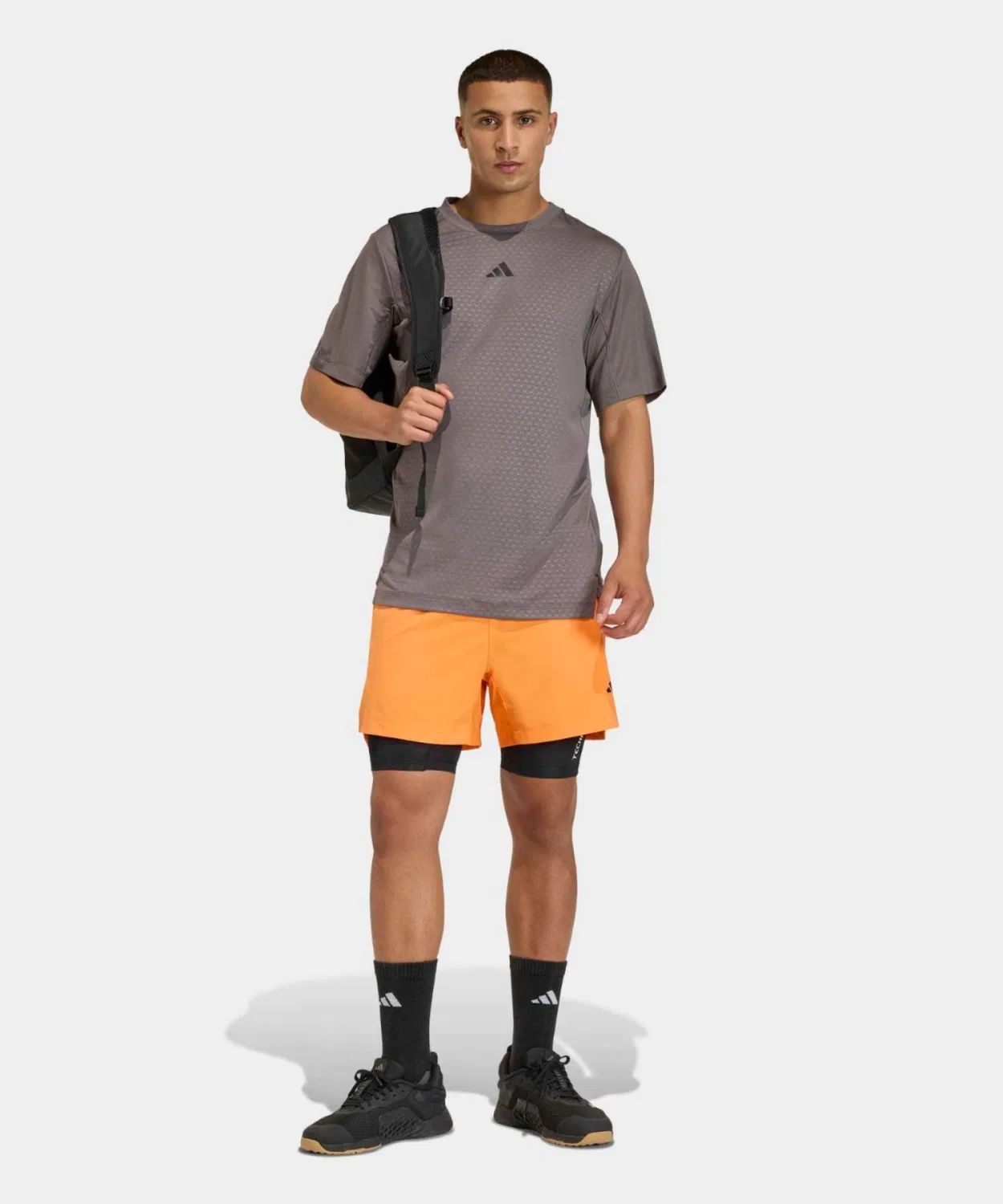 Мужские шорты D4T Power Three Stripes Adidas, Orange — фото 4