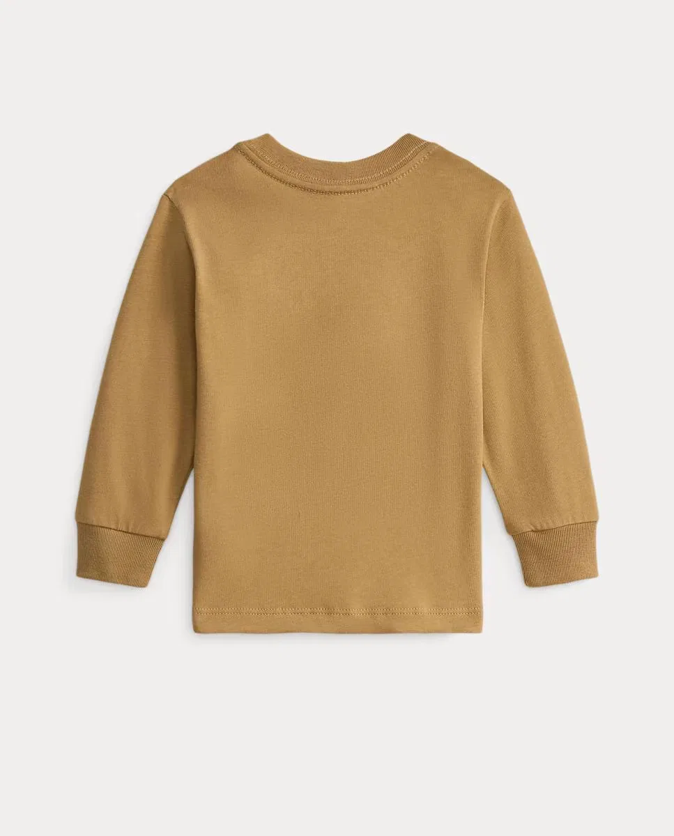 Детская футболка из хлопка, Unisex Polo Bear, Polo Ralph Lauren, верблюжий — фото 2