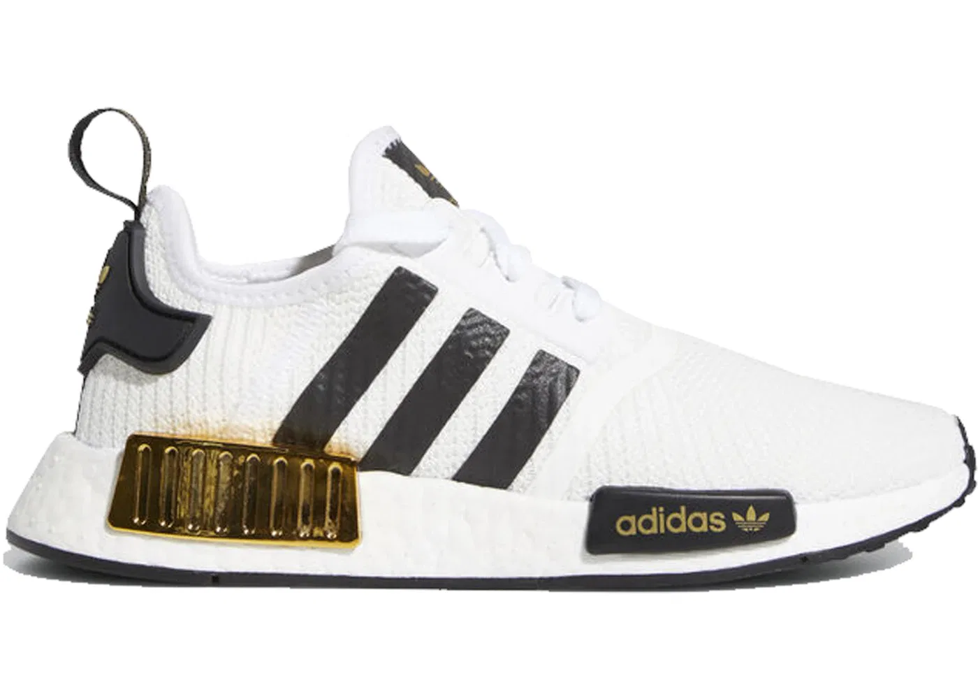 Детские кроссовки Lifestyle с принтом Adidas NMD R1 Adidas, Cloud White/Core Black/Gold Metallic