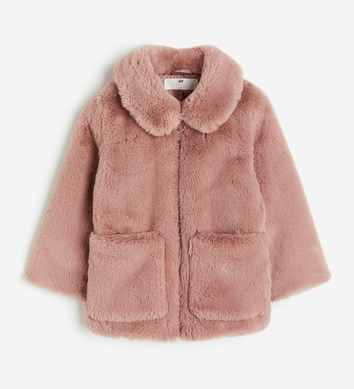 

Куртка H&M Fluffy with Collar, розовый