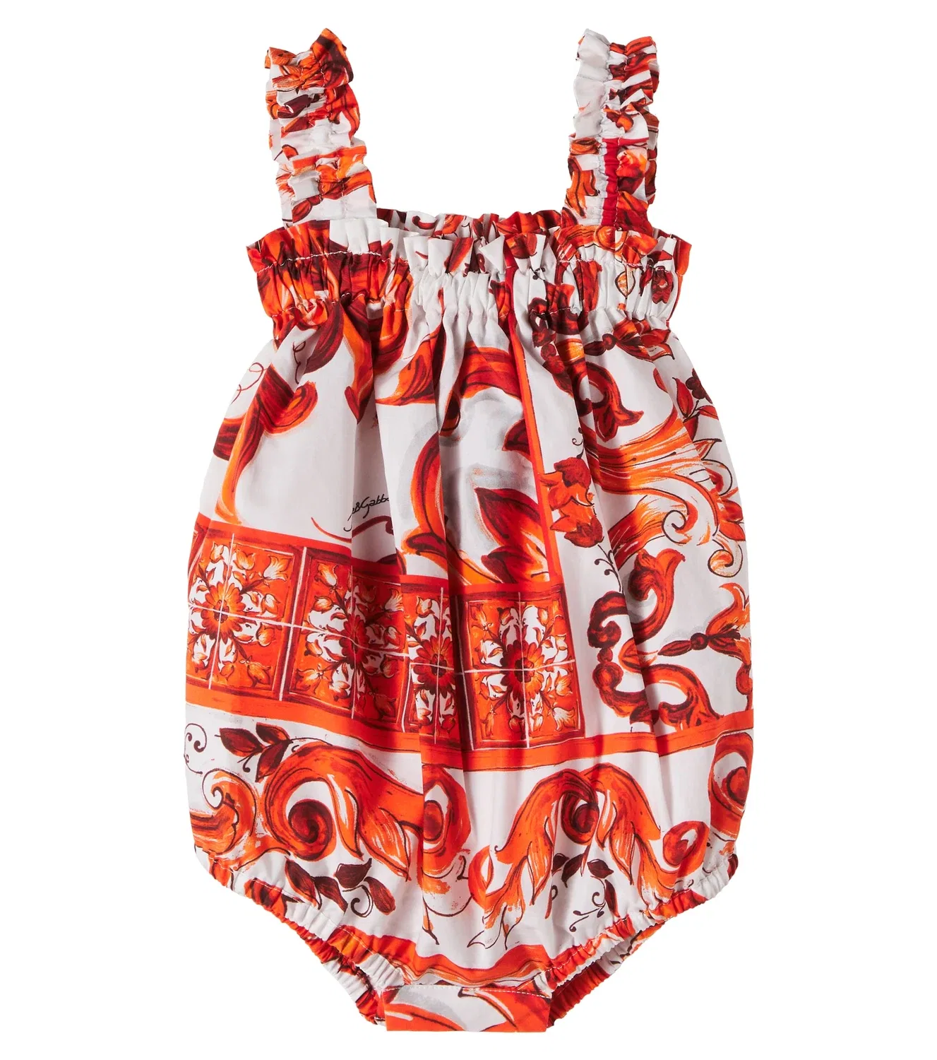 Боди хлопковое Baby Majolica Dolce&Gabbana Kids, оранжевый