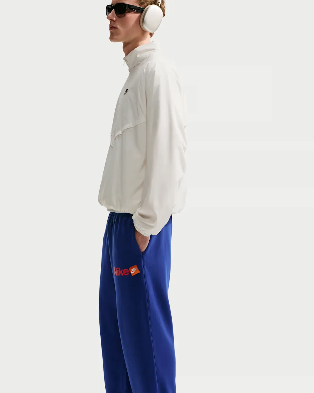 Мужские брюки с открытым низом из французской махровой ткани Nike Club, Deep Royal Blue/Deep Royal Blue/White — фото 4