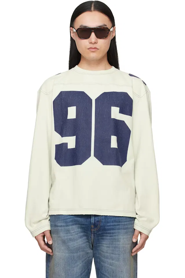 Кремовая футболка из джерси с логотипом Acne Studios