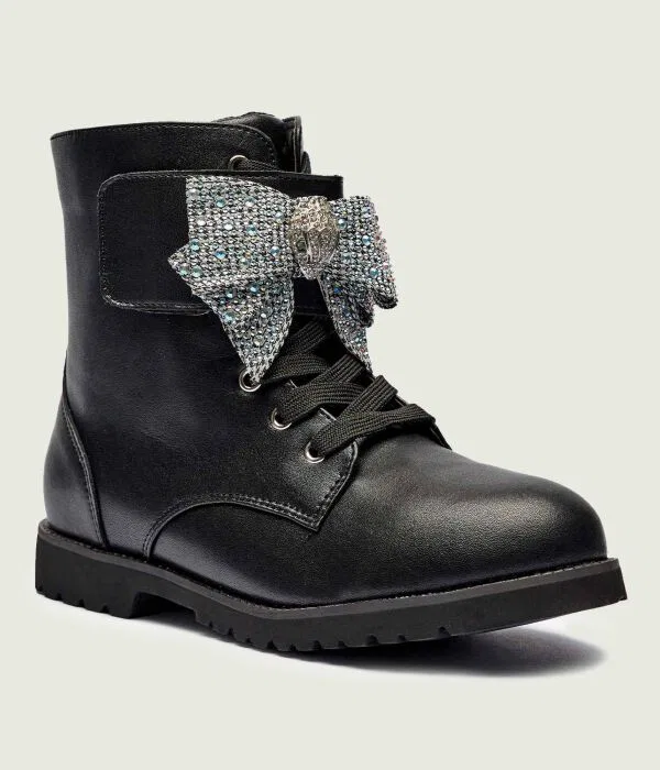 Детские сапожки из кожи KENSINGTON STRAP BOW Kurt Geiger, черный