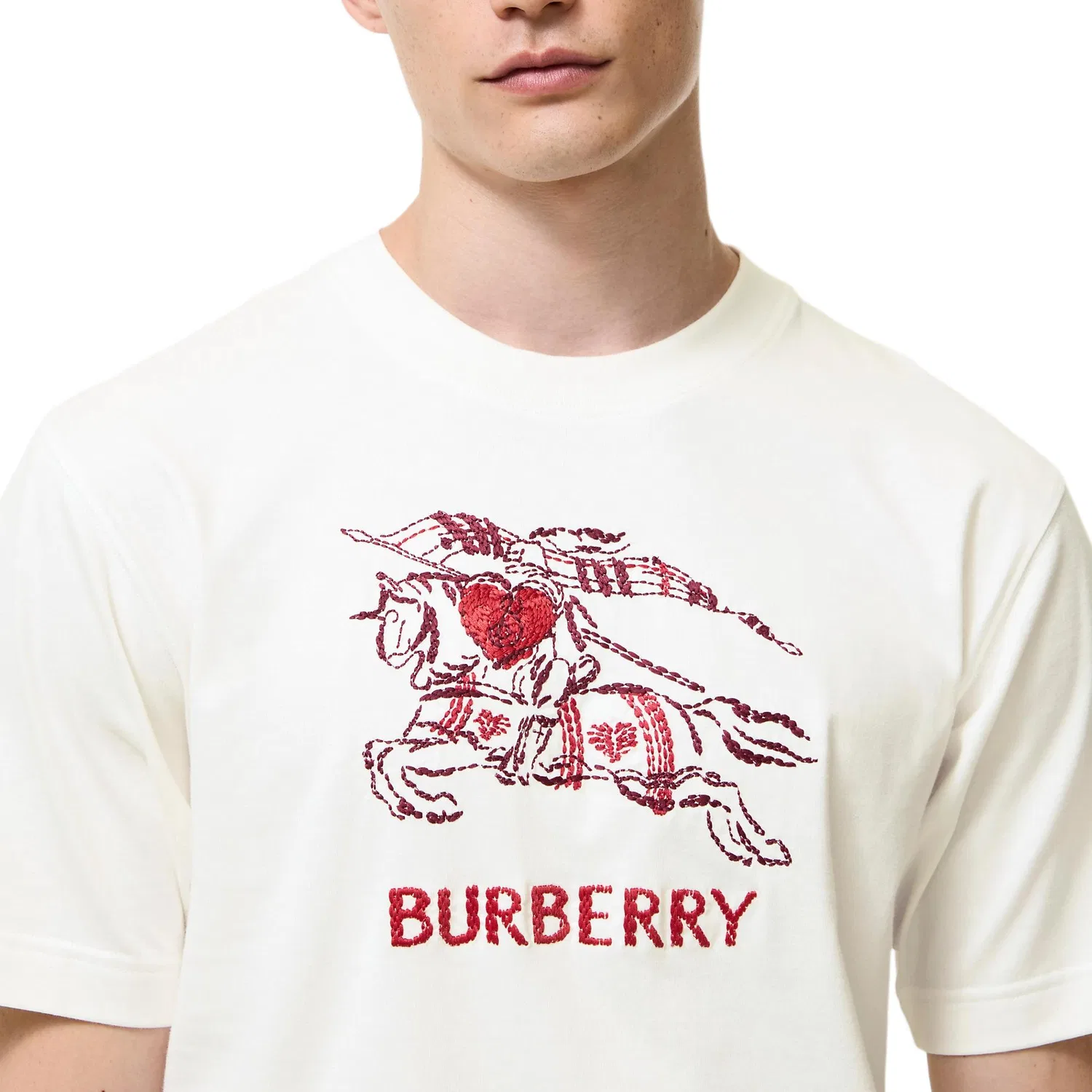 Мужская футболка с круглым вырезом Chalk White Burberry, Chalk White — фото 4