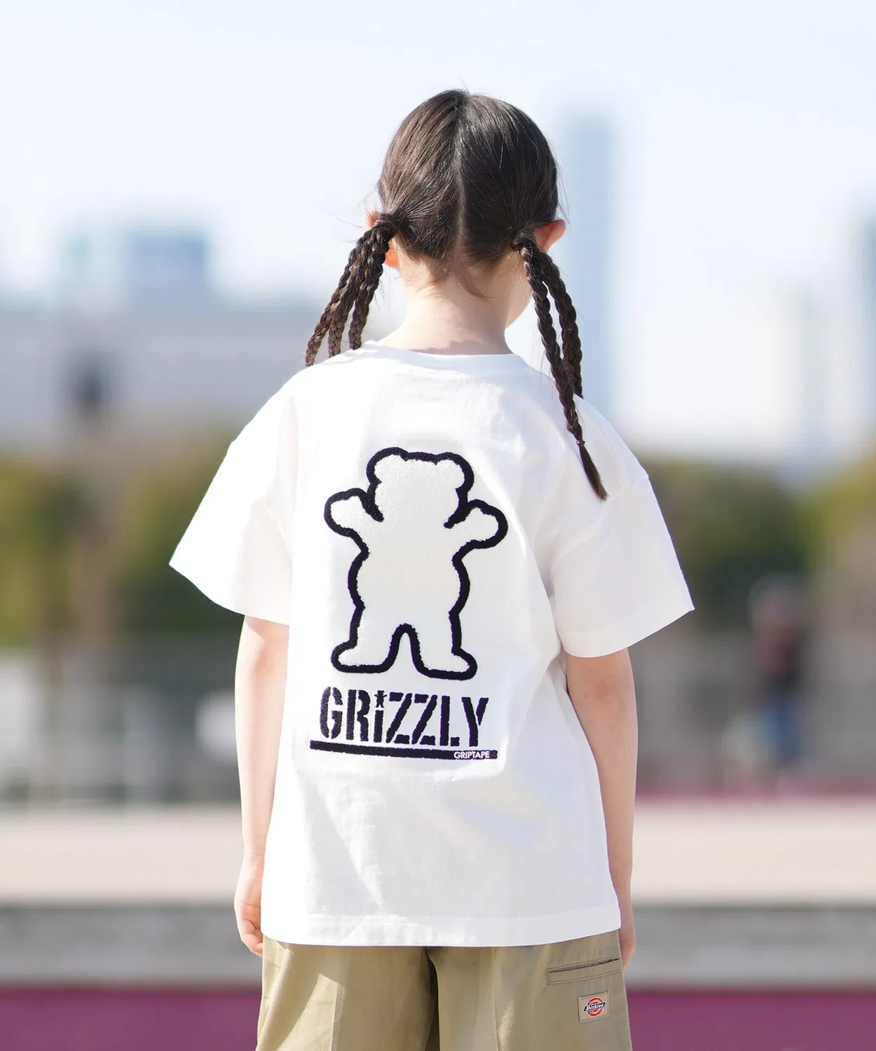Детская футболка с принтом GRIZZLY, Белый