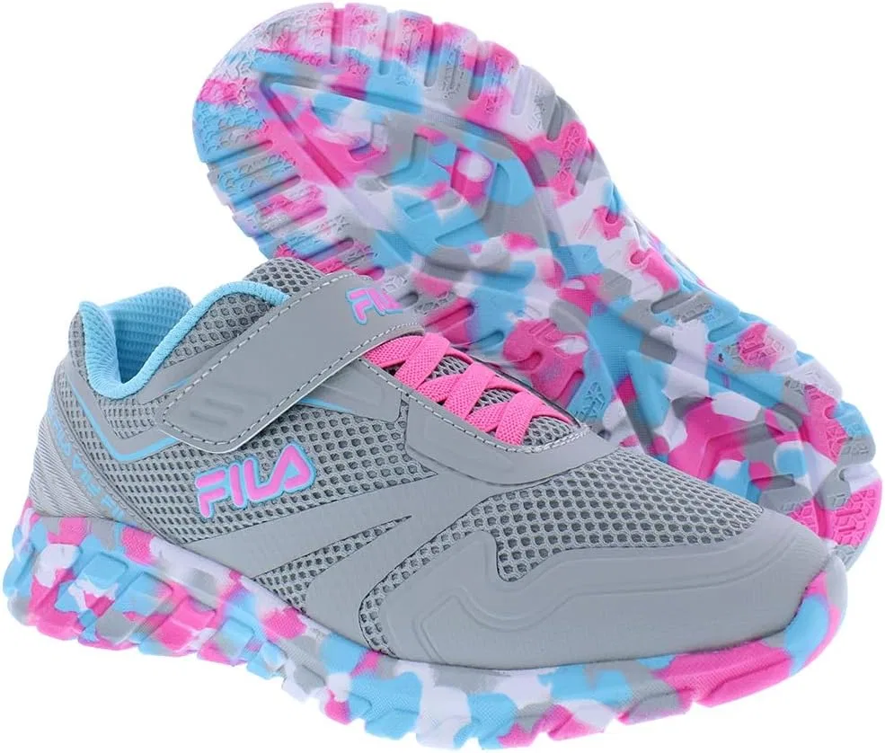 Детские кроссовки для девочек Galaxia 4 Strap Y Fila, Grey-Pink-Light Blue — фото 2