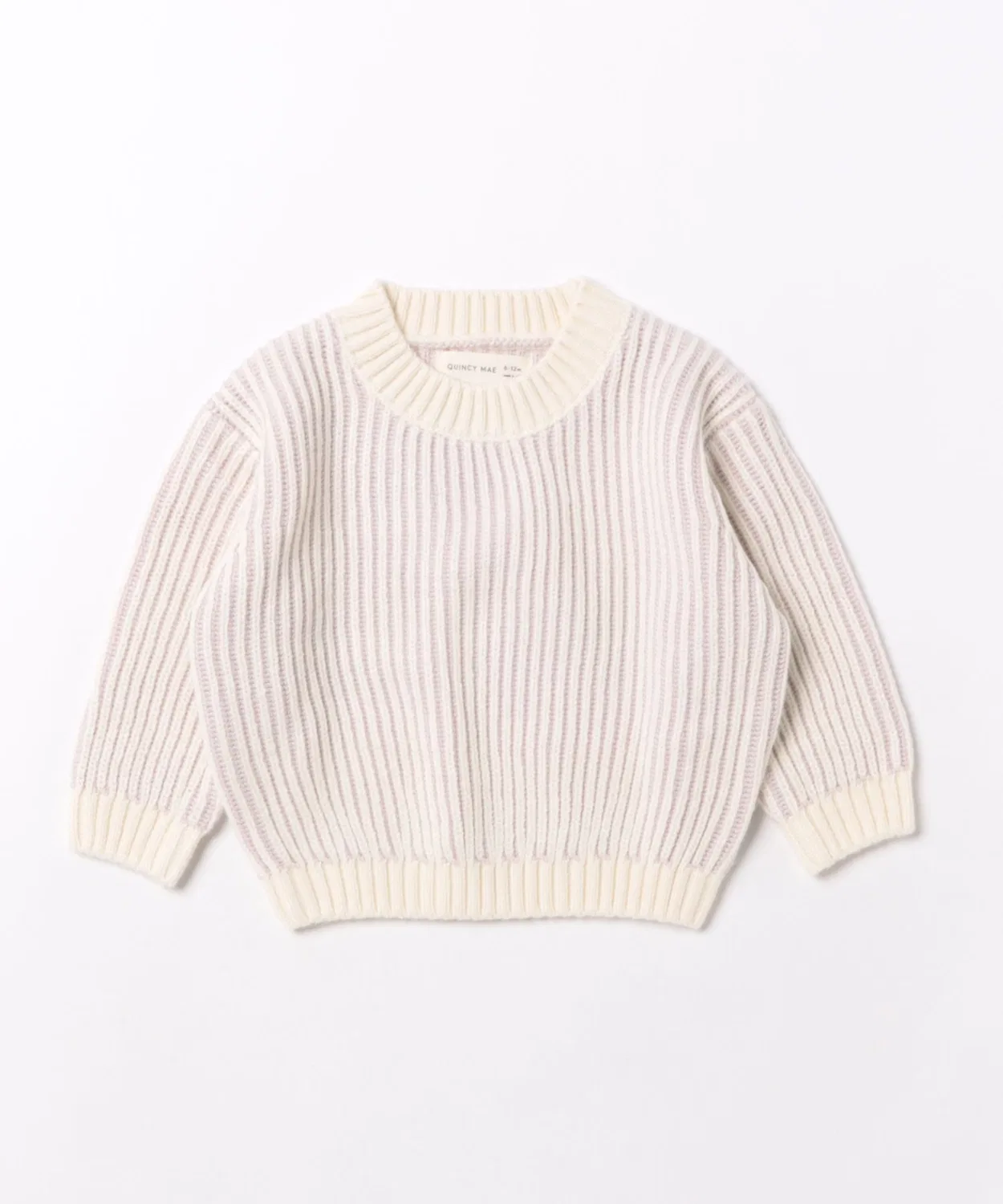 Детский свитер с длинным рукавоми полосатым принтом, Relaxed Knit Sweater Quincy Mae, Pink