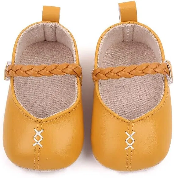 Детские туфли Мэри Джейн для девочек с мягкой подошвой Purepips, Yellow — фото 4