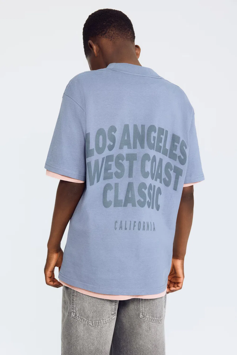 Футболка с принтом свободного кроя H&M, Stahlblau/La — фото 2