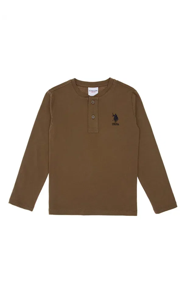 Детские свитшот для мальчиков хлопковый U.S. Polo Assn., Khaki — фото 4