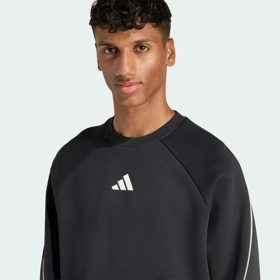 Свитшот с длинным рукавом Stadium Crew adidas, Черно-белый — фото 4
